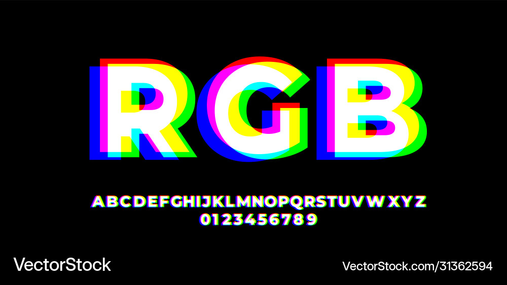 Rgb font styles design templates Rgb font styles design templates vector image