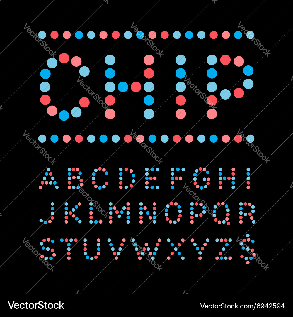Rounded Font with Dot Effect vector image