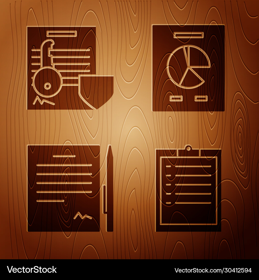 Set clipboard with checklist document key vector image