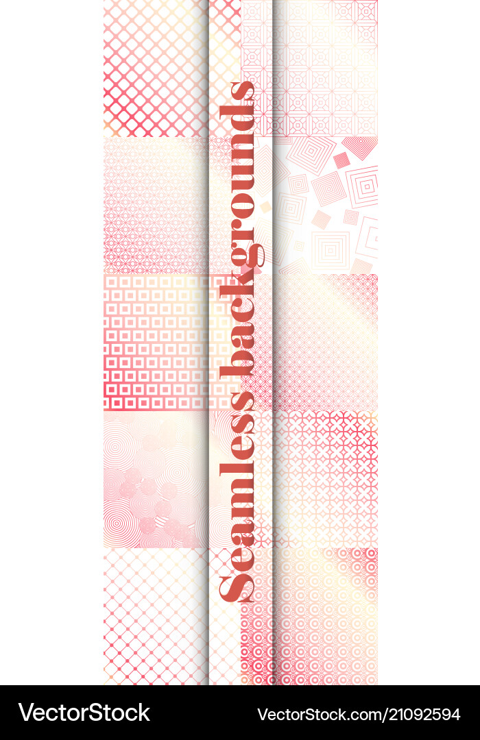 Set of seamless with large and small lines vector image