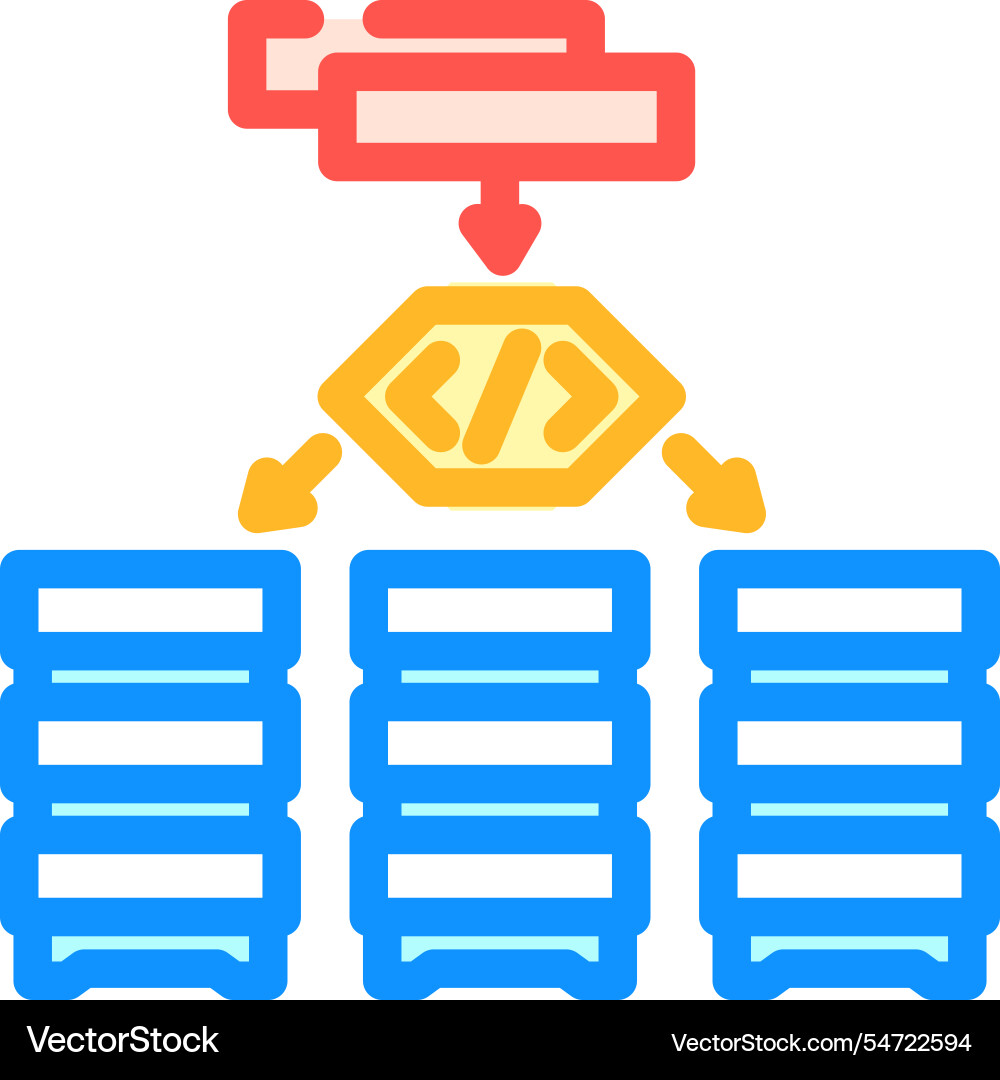 Software defined network data center color icon Software defined network data center color icon vector image