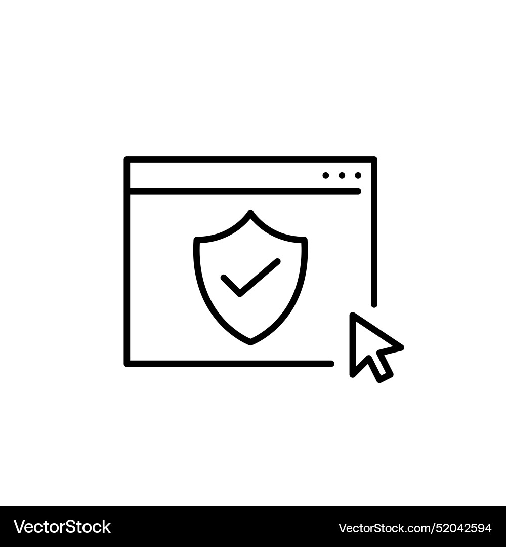 Web page shield and checkmark trusted secure Vector Image