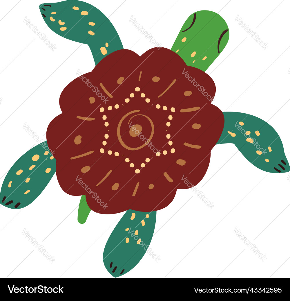 African turtle with a pattern on the shell Vector Image