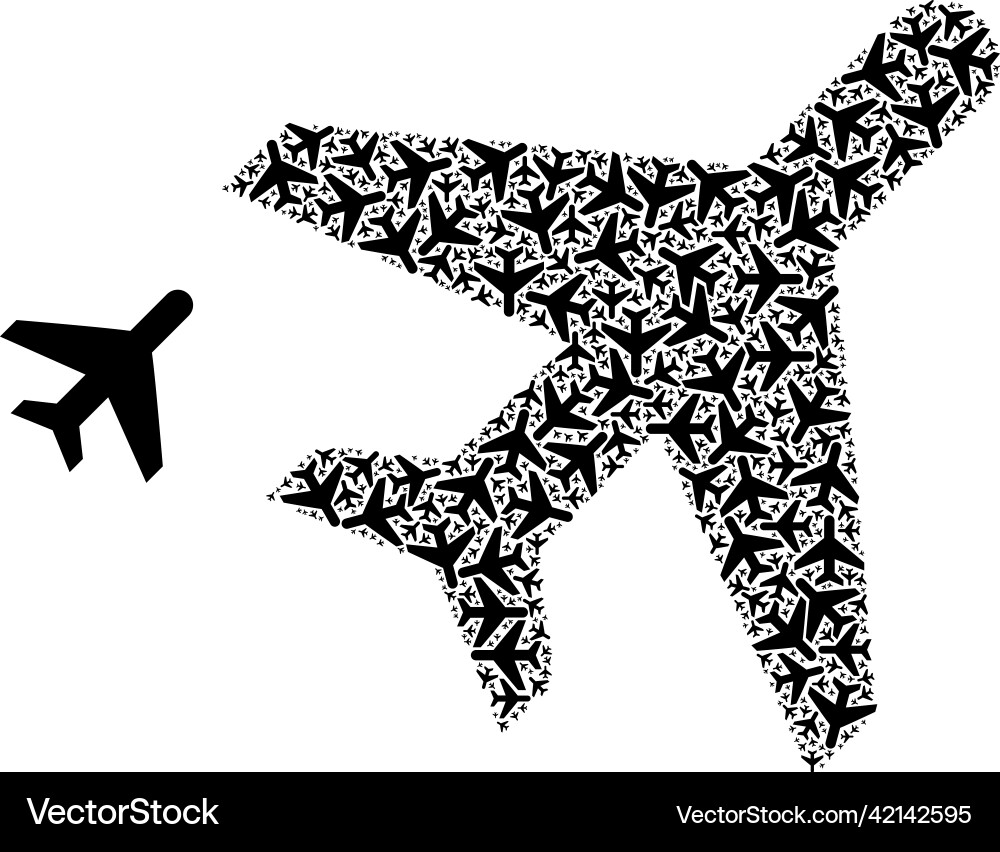 Airplane recursion composition of icons Airplane recursion composition of icons vector image
