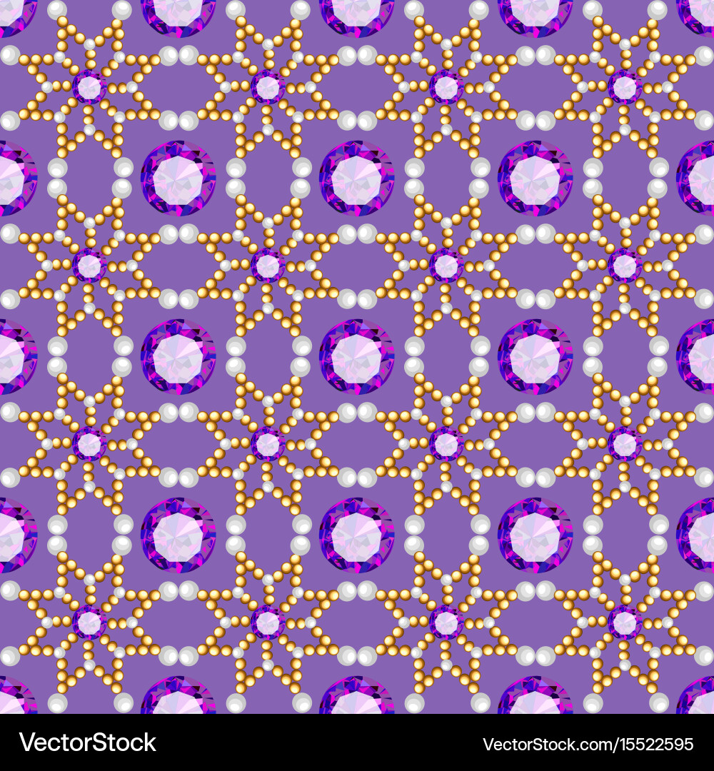 Background seamless with pattern and gems Vector Image