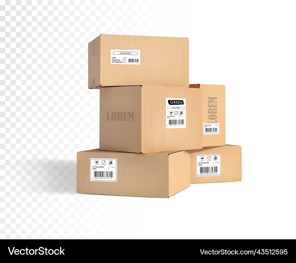 Boxes of various sizes on a t vector image