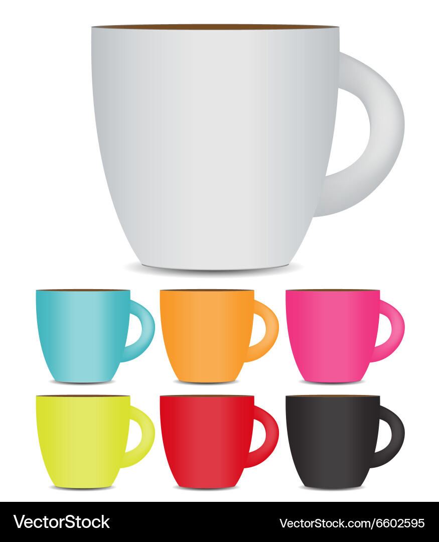 Coffee cup set isolated on white background photo Vector Image