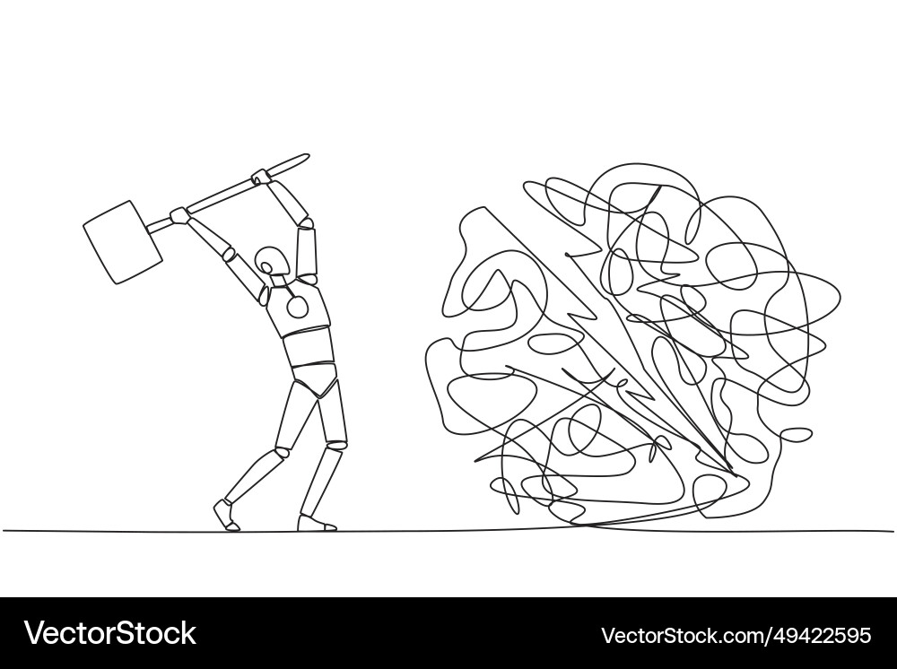 Continuous one line drawing smart robotic Continuous one line drawing smart robotic vector image