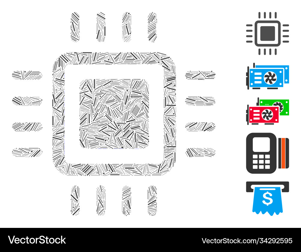 Dash mosaic processor icon Dash mosaic processor icon vector image
