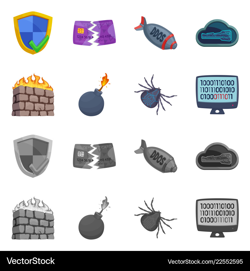 Design of virus and secure logo collection Design of virus and secure logo collection vector image