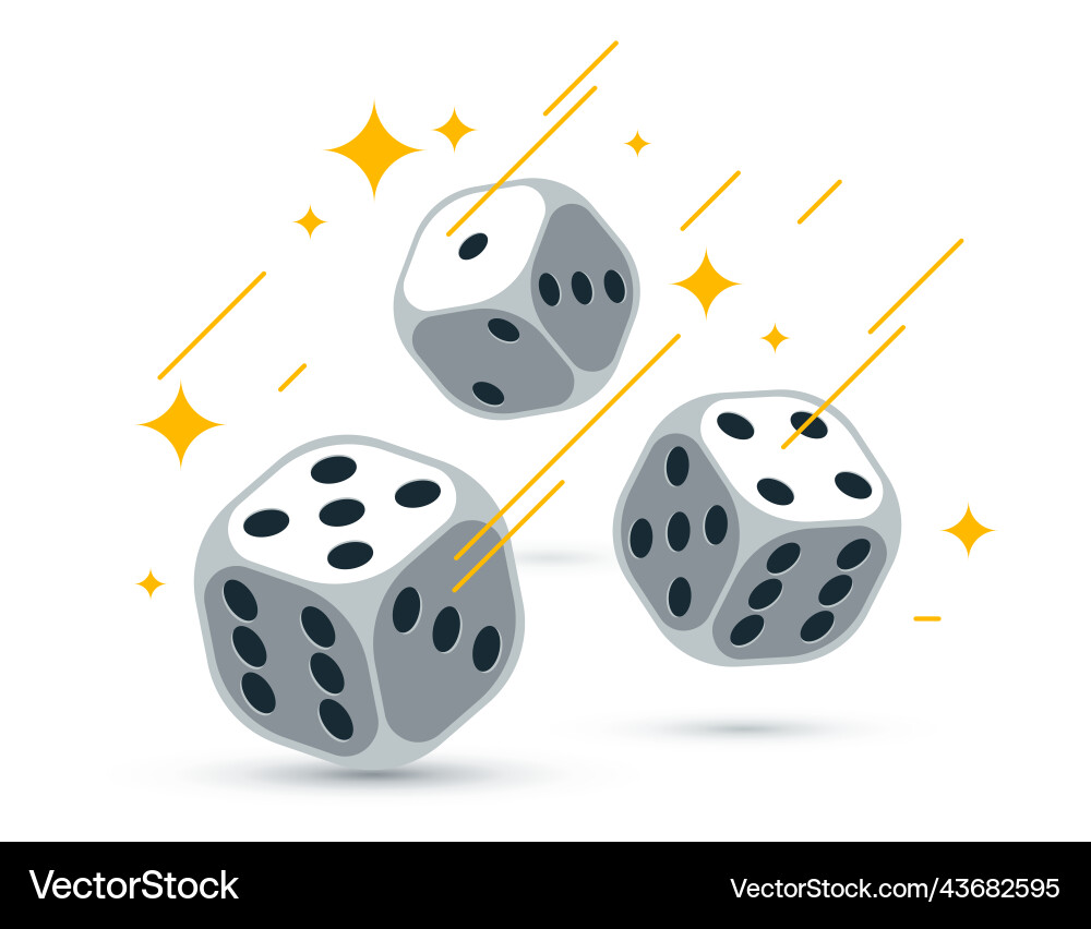 Dice 3d objects isolated gambling games design Vector Image