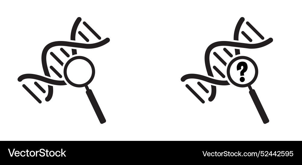 Dna with magnifying glass string double helix Dna with magnifying glass string double helix vector image