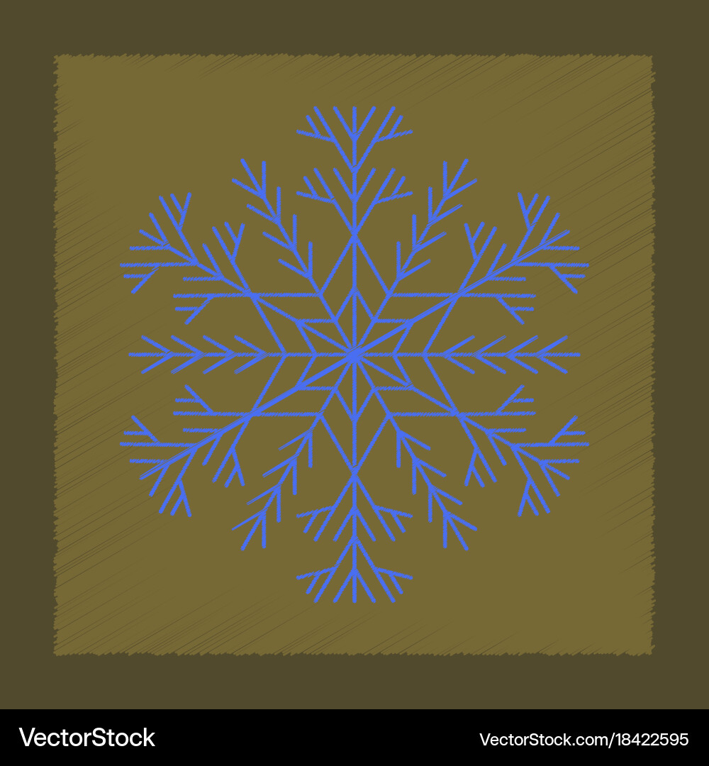 Flat shading style icon snowflake vector image