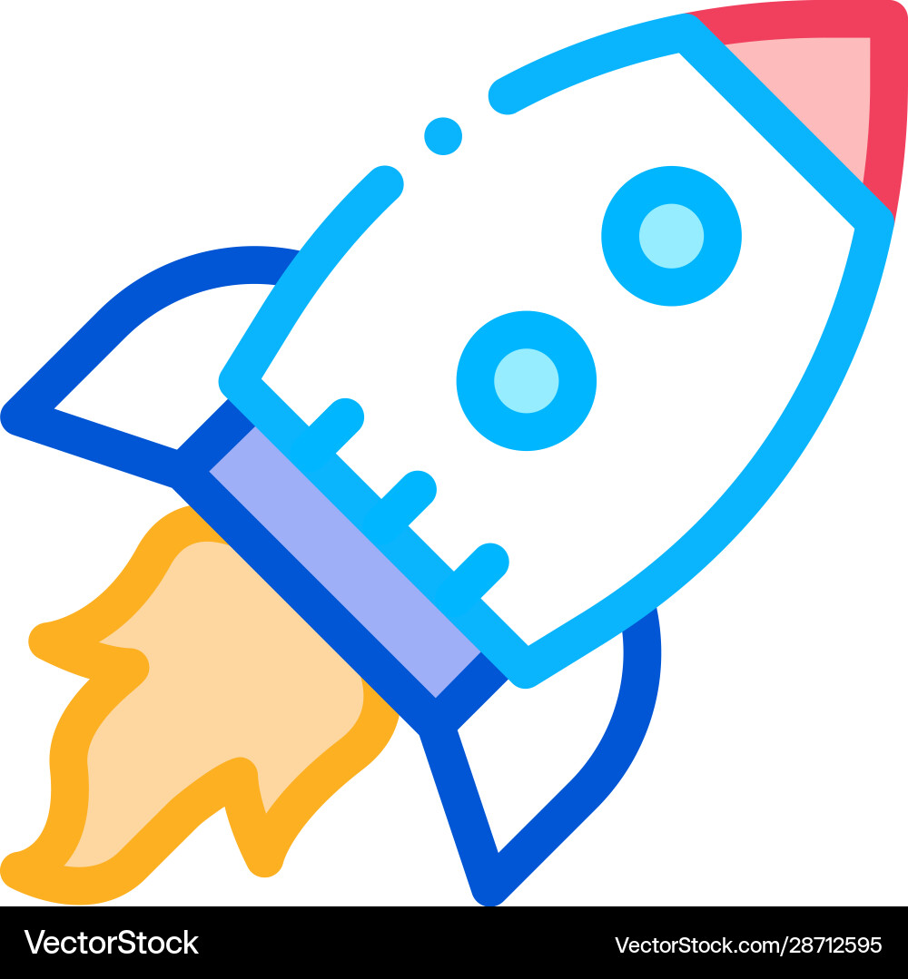 Flying rocket spaceship agile element icon Vector Image