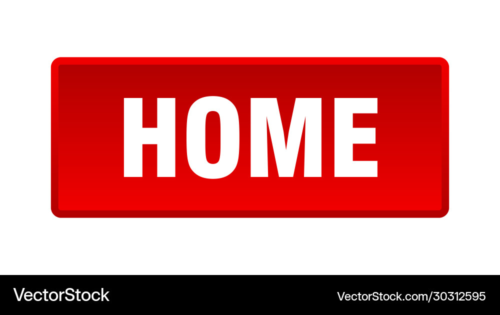 Home button square red push Vector Image
