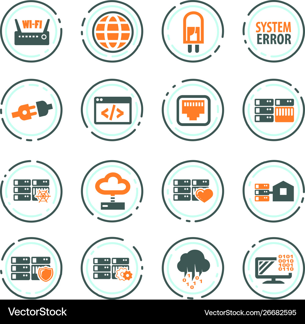 Internet server network icons set vector image