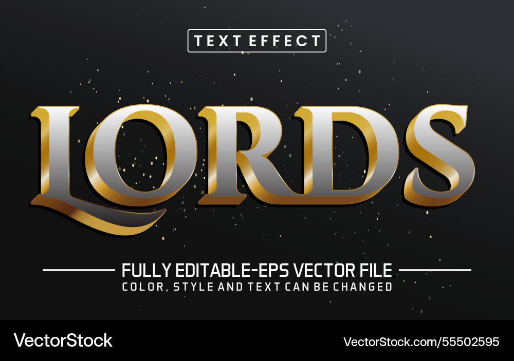 Lords font text effect editable Vector Image