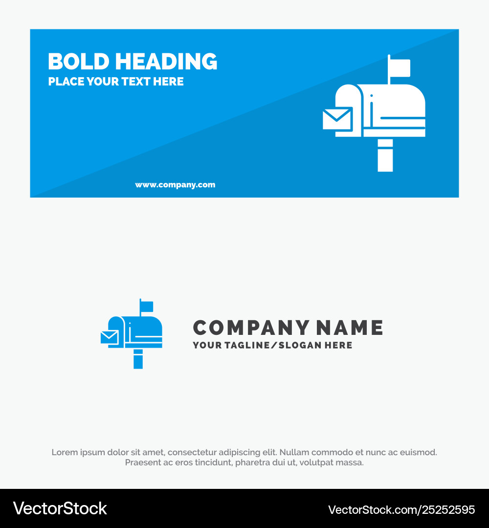 Mail box message email solid icon website banner Mail box message email solid icon website banner vector image
