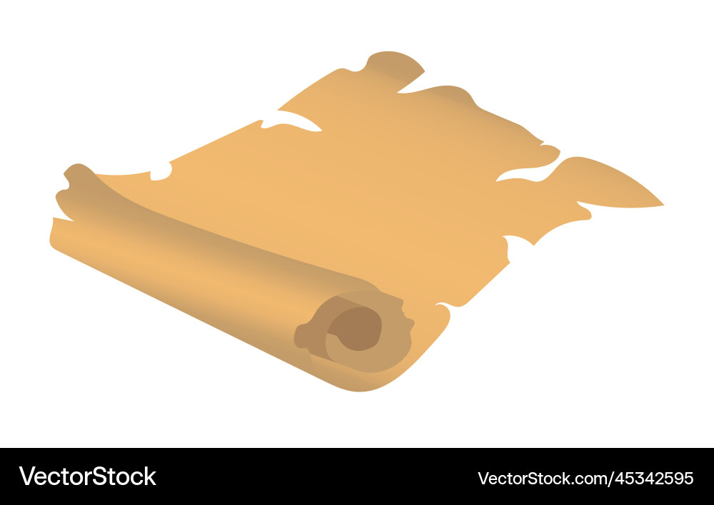 Old paper scroll of papyrus and empty antique vector image