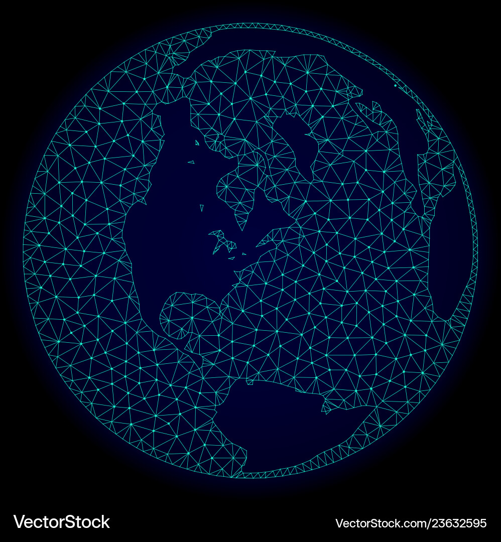 Polygonal network mesh abstract map Vector Image