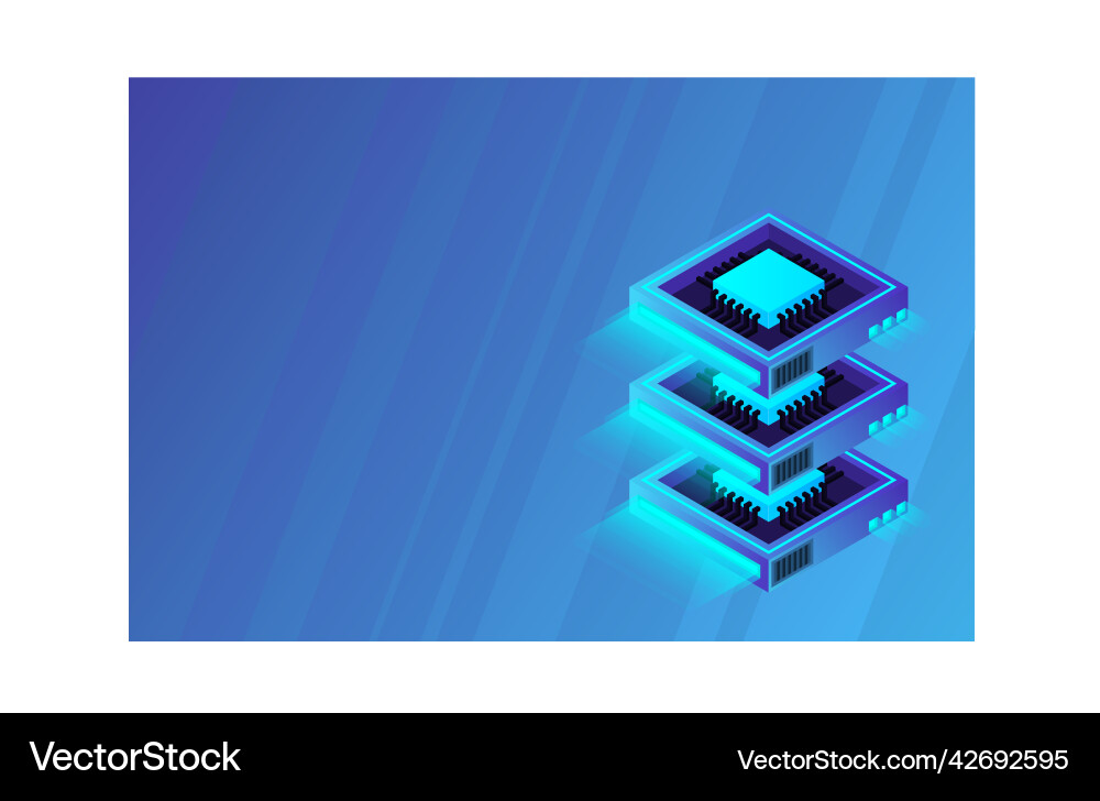 Quantum Computer große Datenverarbeitung Server Quantum Computer große Datenverarbeitung Server vektorbild