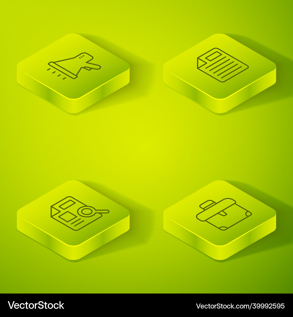 Set isometric line file document Set isometric line file document vector image