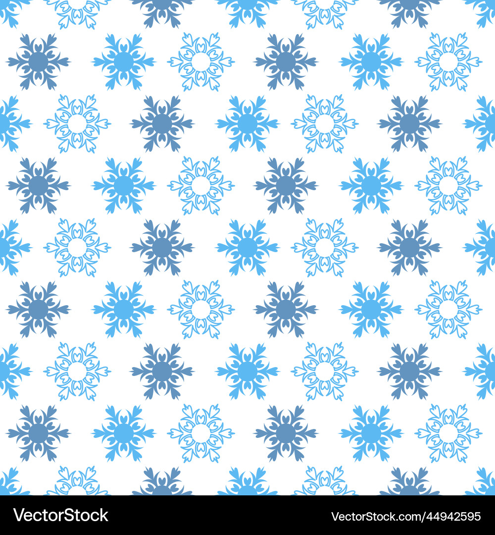 Snowflake on white background seamless pattern vector image