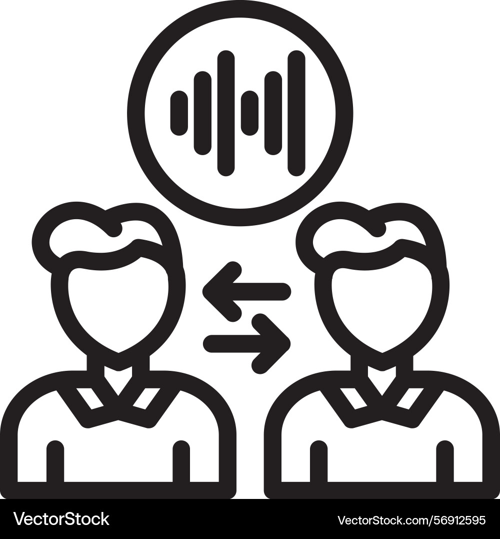 Speak linear style icon design vector image