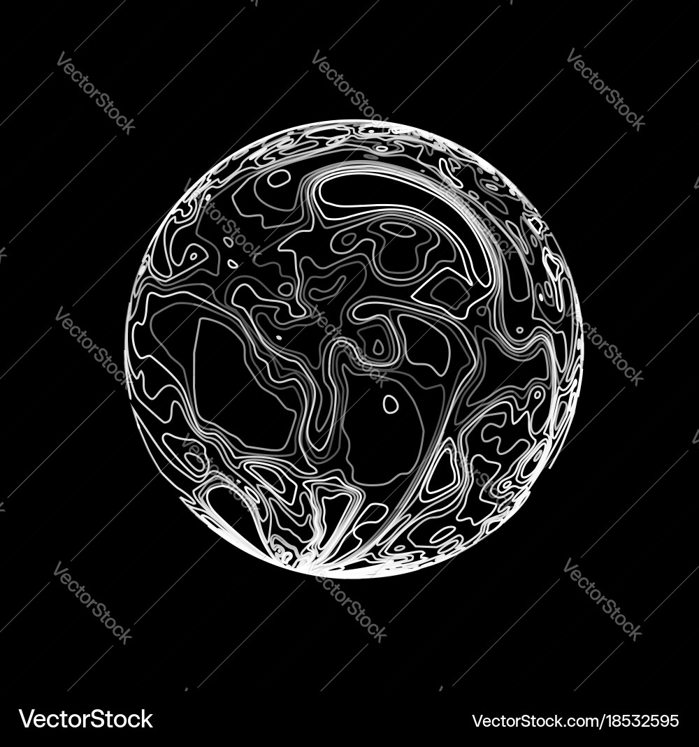 Sphere in the form of lines marble style ink vector image