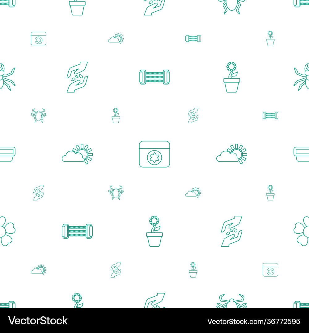 Spring icons pattern seamless white background Vector Image