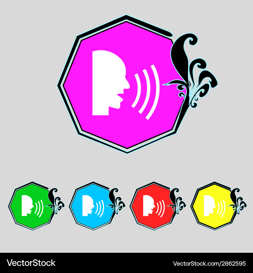 Talking flat modern web icon set colour button vector image
