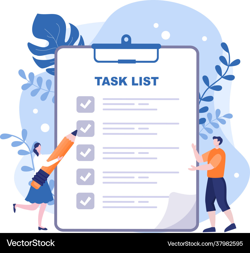Task list to do time management work Task list to do time management work vector image