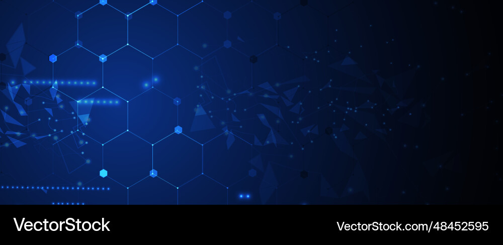 Technology banner design with hexagons abstract Vector Image
