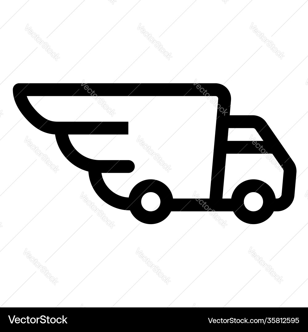Truck body as wing delivery shipment Truck body as wing delivery shipment vector image