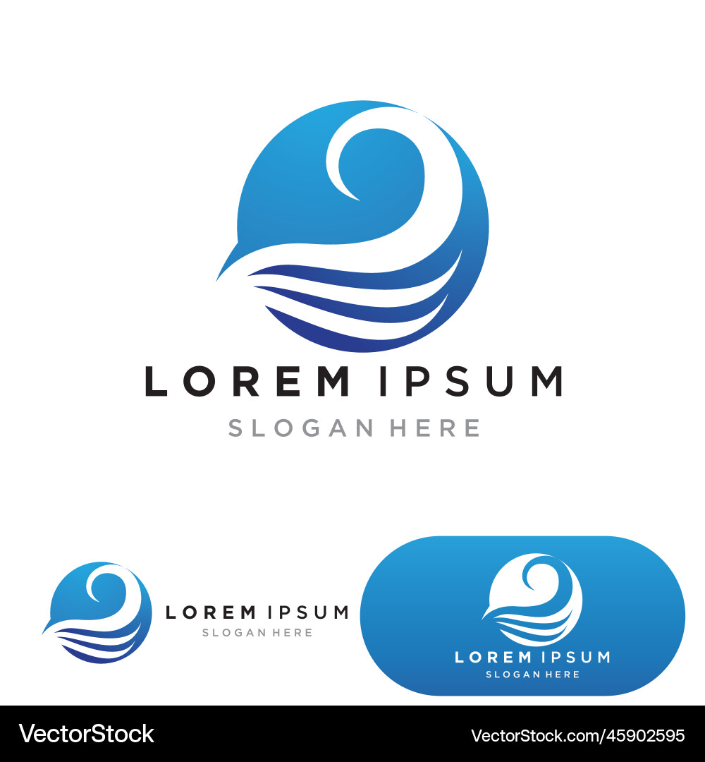 Wasserwelle Logo Vorlage Icon Design Wasserwelle Logo Vorlage Icon Design vektorbild