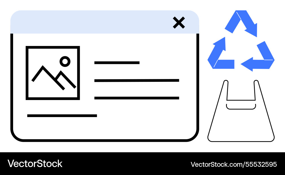 Website interface with image placeholder featuring Website interface with image placeholder featuring Vector Image