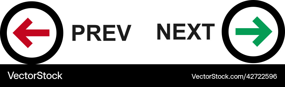 Arrow to switch previous next vector image