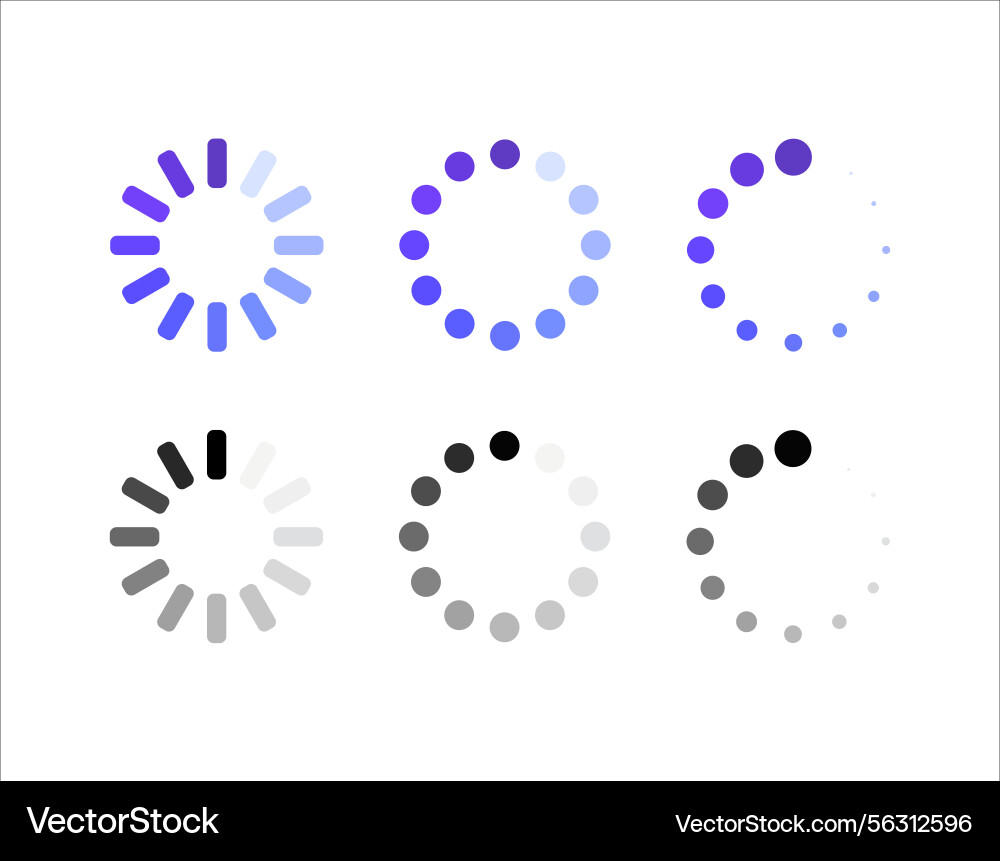Circular loading spinners Vector Image