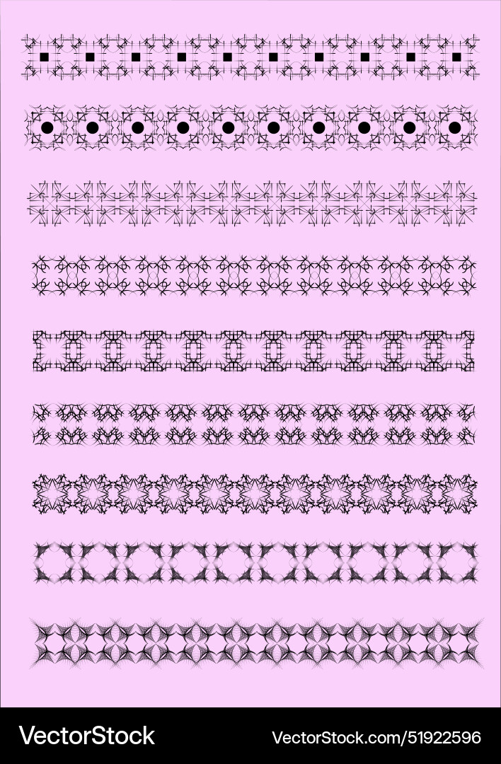 Collection of ornamental rule lines in different vector image