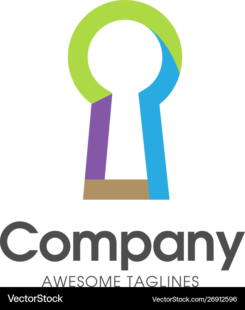 Colorful Keyhole Logo Vector Image