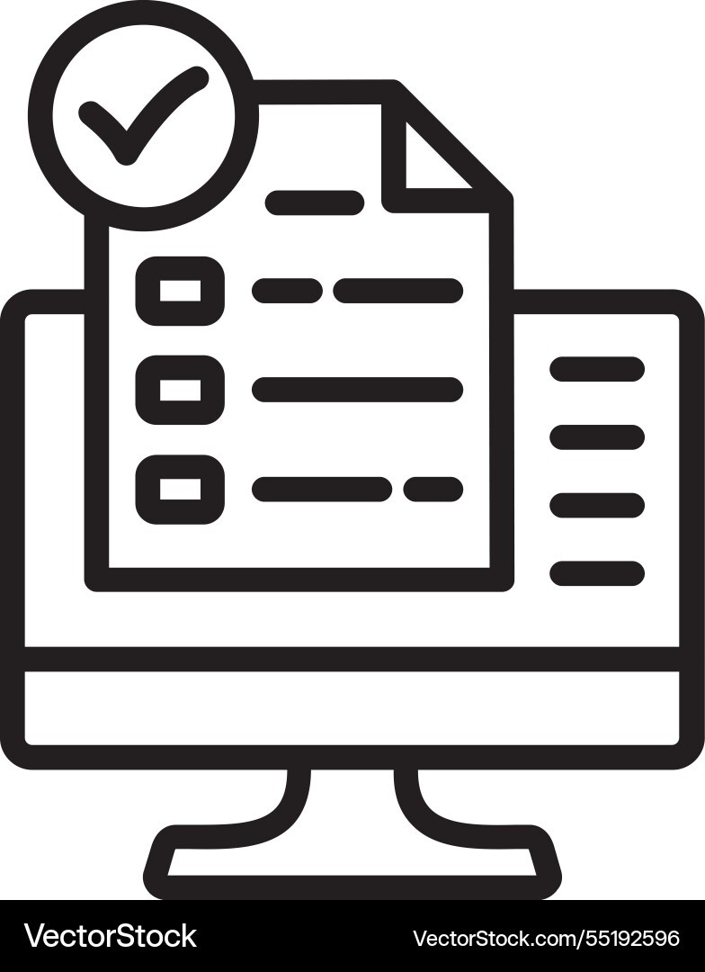 Computer line icon design Vector Image