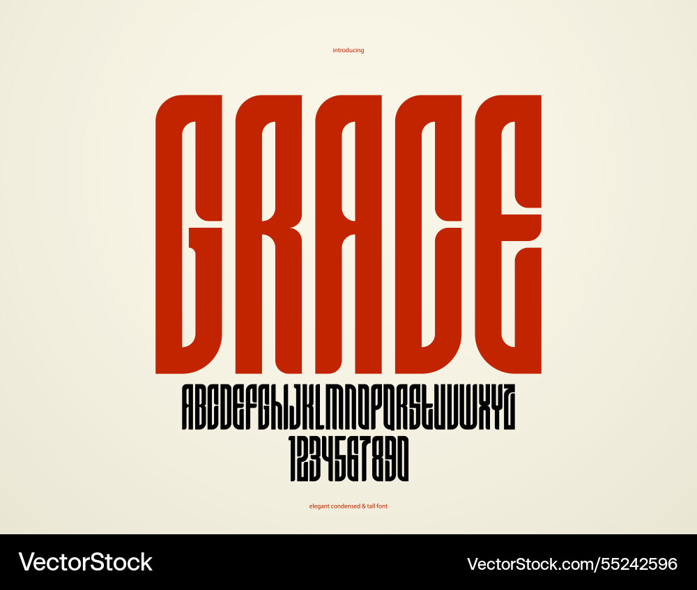 Condensed simple sans serif elegant display font Condensed simple sans serif elegant display font vector image