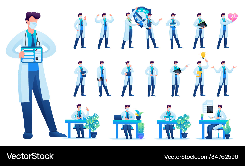 Constructor create your own doctor character Vector Image