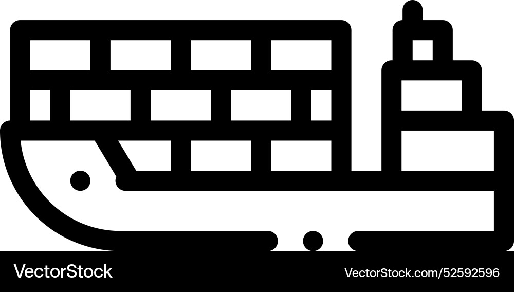 Container ship icon thin linear style design Vector Image