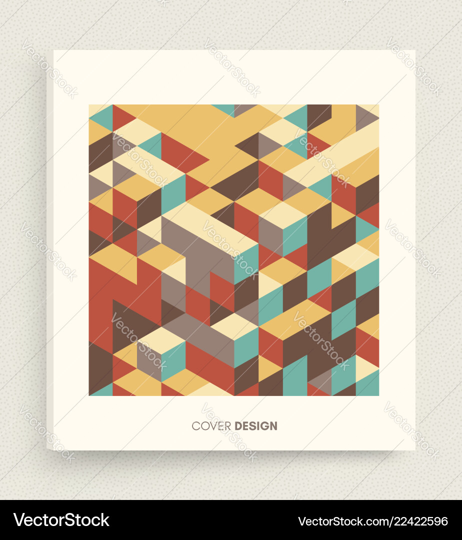 Cover design template 3d blocks structure Cover design template 3d blocks structure Vector Image