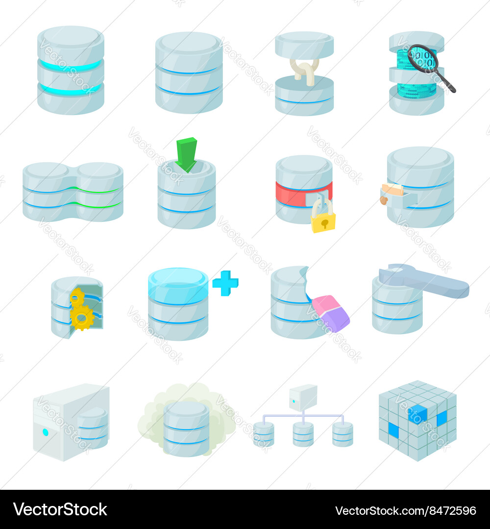 Data base icons set vector image