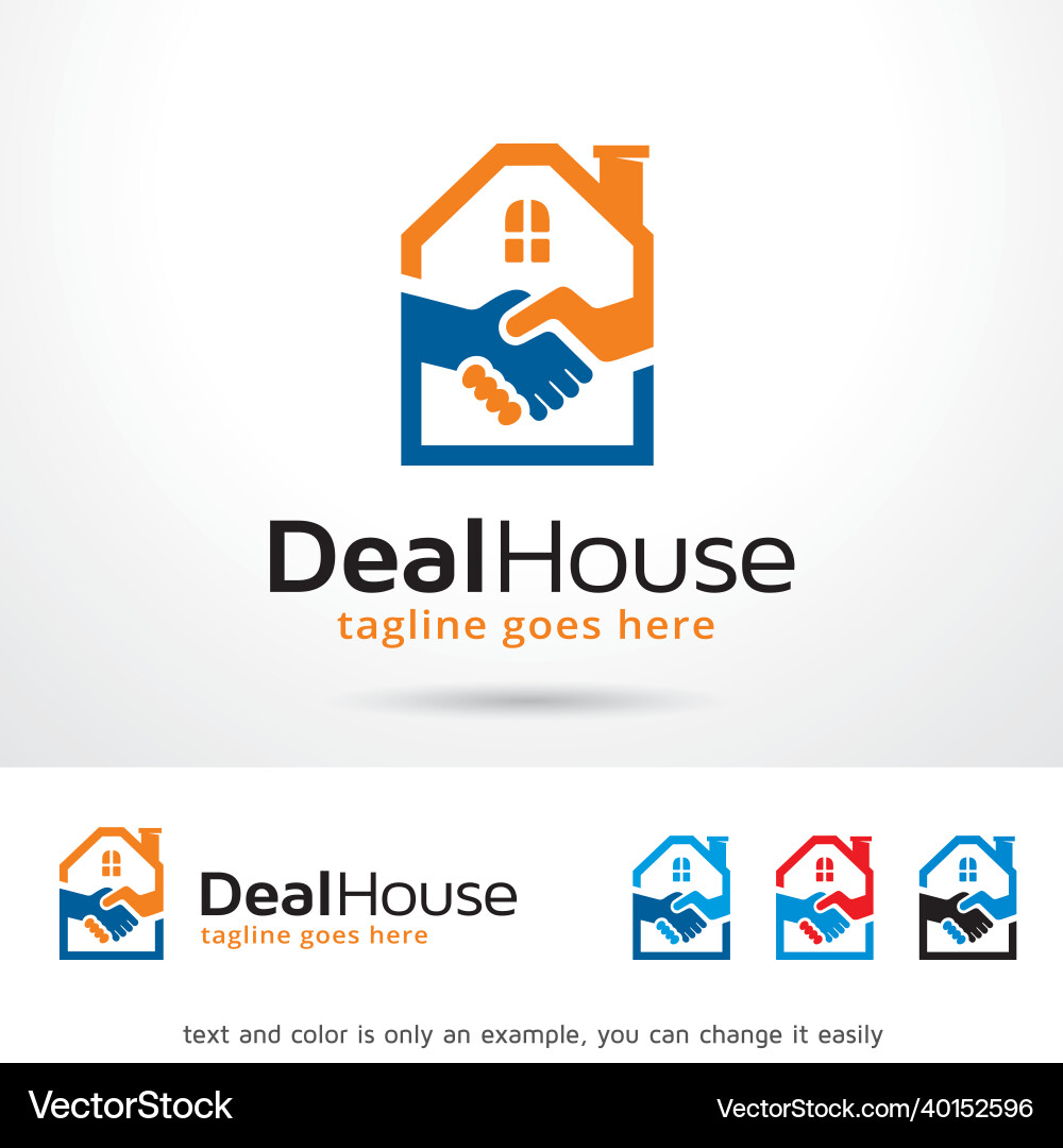 Deal House Logo Vorlage - Immobilien &amp Unternehmen Vektorbild