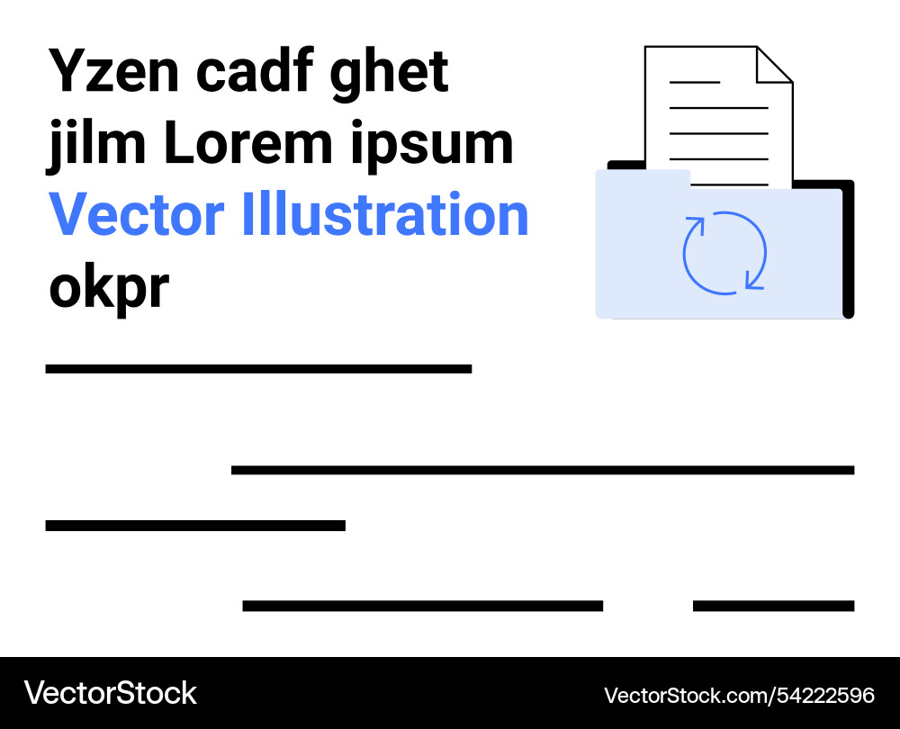 Document in folder with reload symbol Vector Image