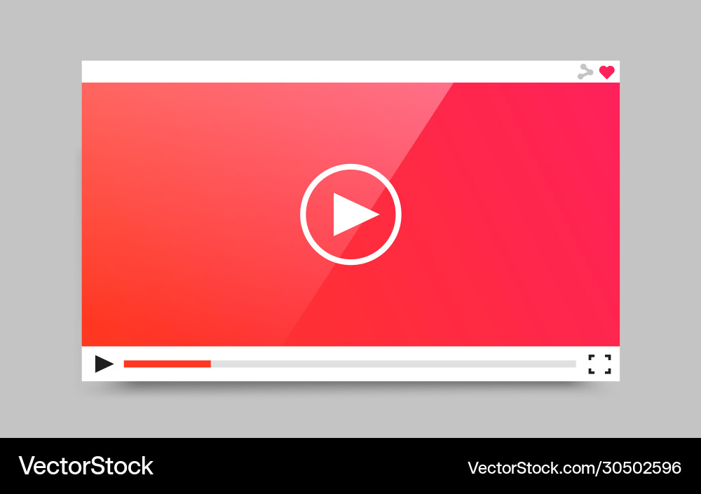 Flat video player template for web and mobile apps Flat video player template for web and mobile apps vector image