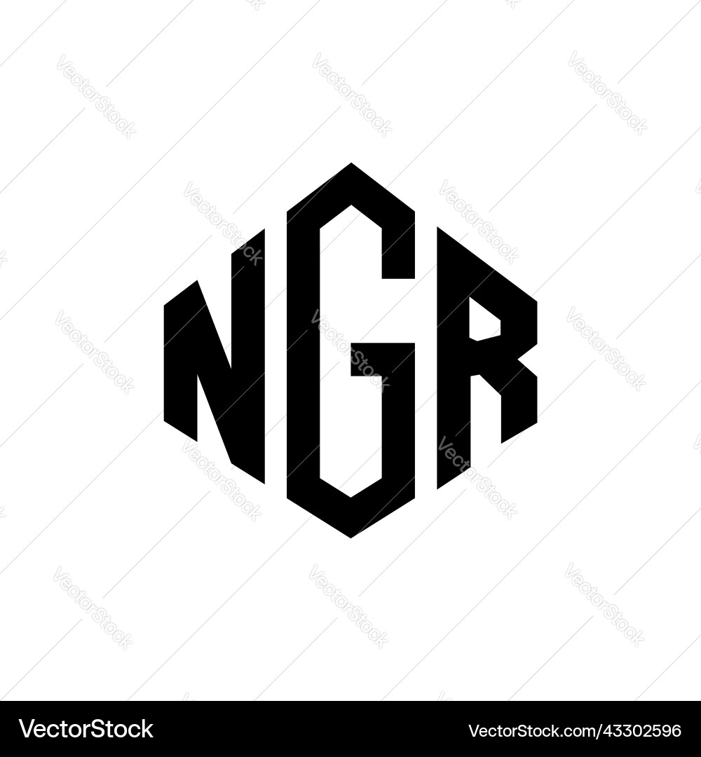 Ngr letter logo design with polygon shape Vector Image